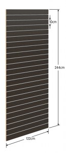 Wenge Πάνελ Slat 122x244cm με 23 Πηχάκια Αλουμινίου